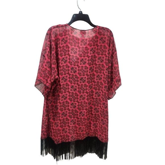 LulaRoe L Shawl Red - Picture 3 of 8